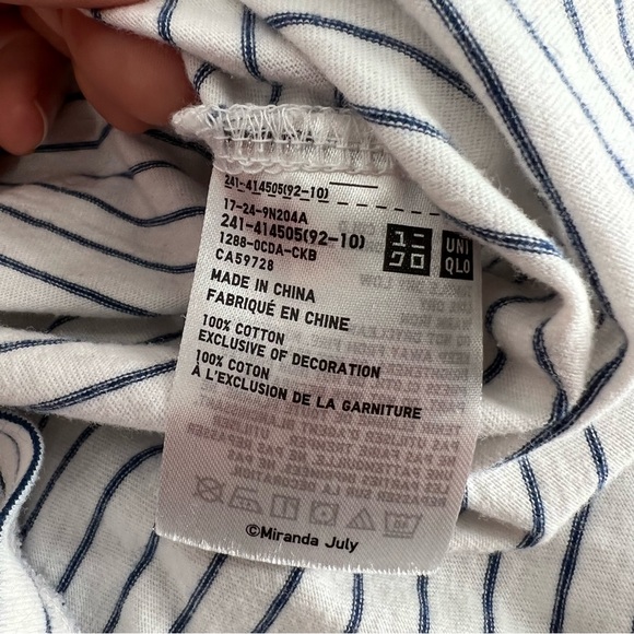 Uniqlo t-shirt size small 100% cotton "never not trying" size small striped - Picture 5 of 6
